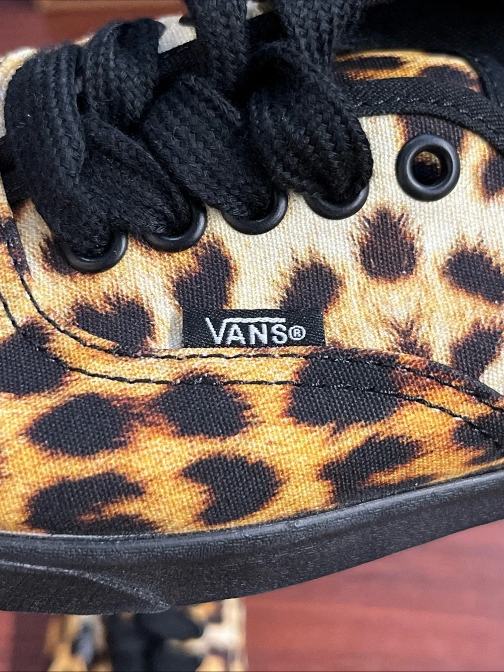 Womens 8.5 Vans Authentic Lowpro Leopard Print Low Top Shoe Sneaker New HALF BOX